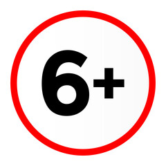 Official Age Restriction Sign for Content Rated Six Plus