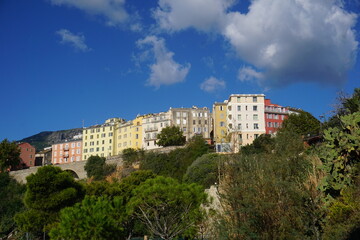Fototapeta premium view of the old town of Bastia, Corsica, France