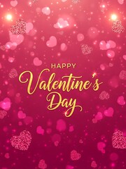 Romantic Heart Particles Valentine Background