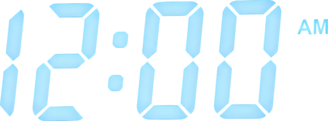 12:00 am time with transparent background