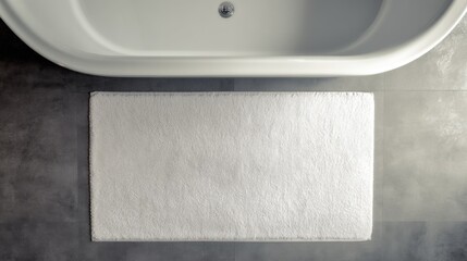 Elegant white bathroom rug mockup for modern interior design. Design mockup