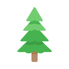 Fototapeta premium Stylized evergreen tree illustration with a geometric and flat design against black