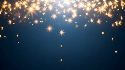 Sparkling lights on dark blue background