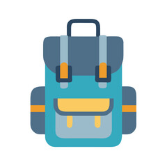 Flat illustration of a rucksack in front of a plain background