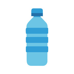 Simple Flat Design Illustration of a Blue Water Bottle on Black Background