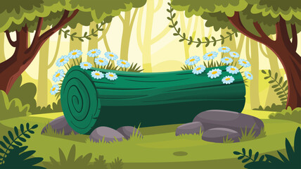 farm animals in the forest  illustration