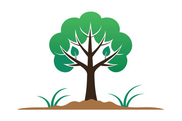 Fototapeta premium Tree Growing Silhouette - Concept of Personal Growth and Development