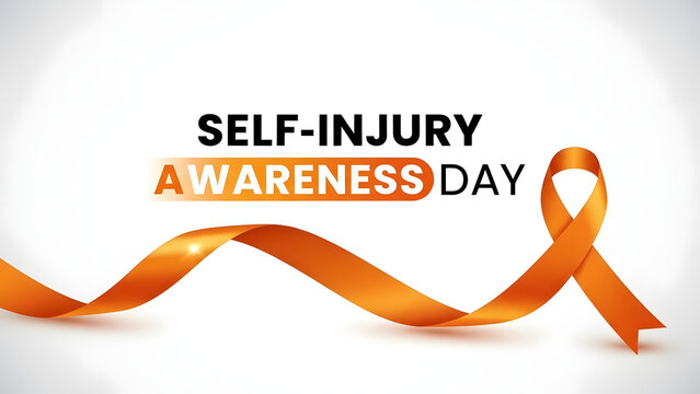 Self injury awareness day observed on march 1 with orange ribbon