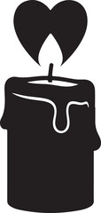 Heart Flame Candle Love Romance Silhouette Icon