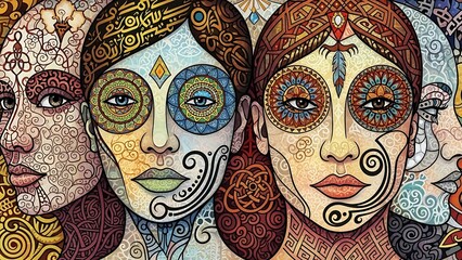 Vibrant faces of cultural artistry