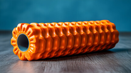 Vibrant orange foam roller for muscle recovery and exercise