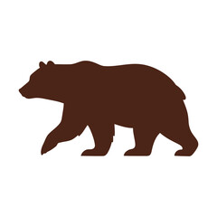 Fototapeta premium Wild Brown Bear Animal Silhouette Vector Illustration