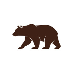 Fototapeta premium Wild Brown Bear Animal Silhouette Vector Illustration