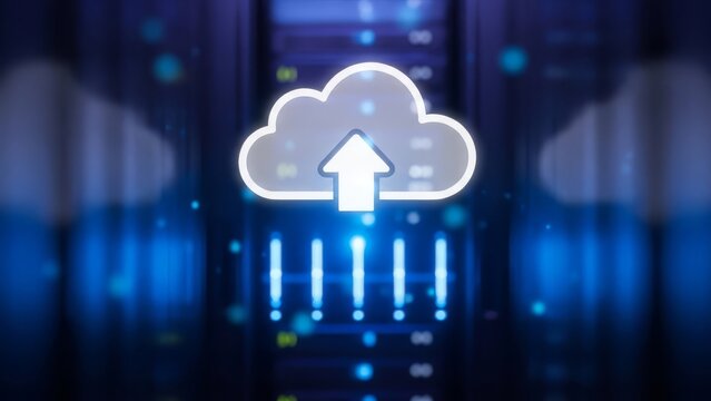 Cloud computing data upload server room technology - Powered by Adobe