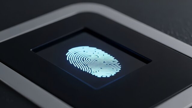 Fingerprint scan technology on modern security device - Powered by Adobe