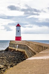 Fototapeta premium Berwick Pier and Lighthouse, Berwick-upon-Tweed, England