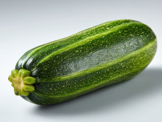 Fresh Green Zucchini on White Surface