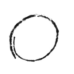 Doodle black circle brush stroke marker highlighter isolated on transparent background
