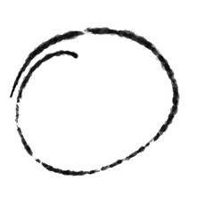 Fototapeta premium Doodle black circle brush stroke marker highlighter isolated on transparent background