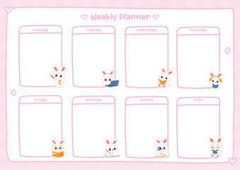 Cute Bunny Weekly Planner