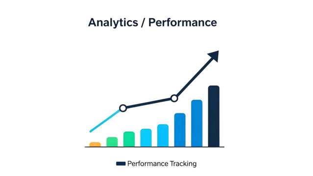 Business performance tracking graph showing upward trend analytics, performance, tracking, business, growth, graph, chart, data, statistics, success, progress, improvement, increase, upward, trend, 