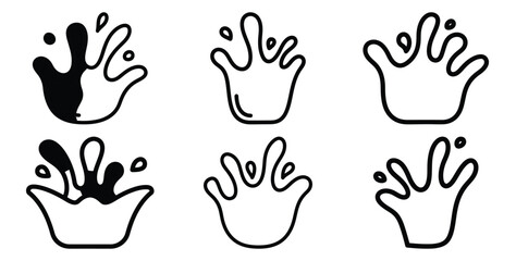 A collection of modern and minimal color splash vibrant joy outline icon set. Holiday outline icons