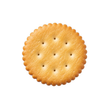 Single cracker isolated on transparent background