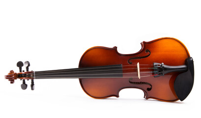 Violin on a white background