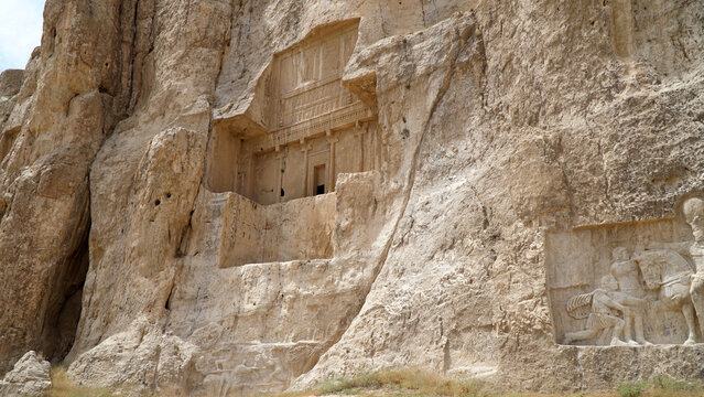 Tombs of Achaemenid Kings at Naqsh-e Rostam, Shiraz, Iran. Darius I (Darius the Great), Xerxes I, Artaxerxes I, Darius II. 