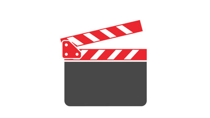 A film clapper board icon for movie production and direction