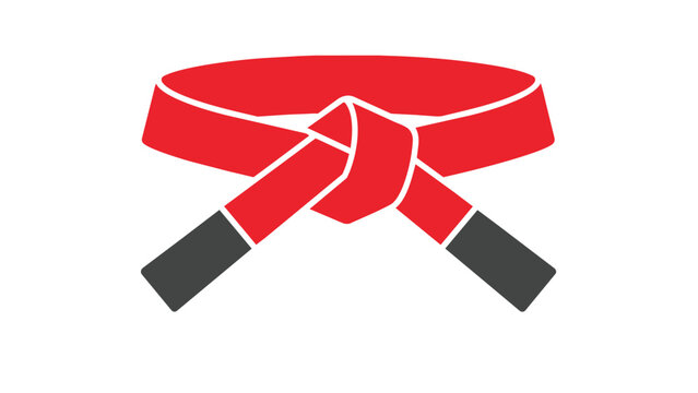 Red martial arts belt tied in a knot
