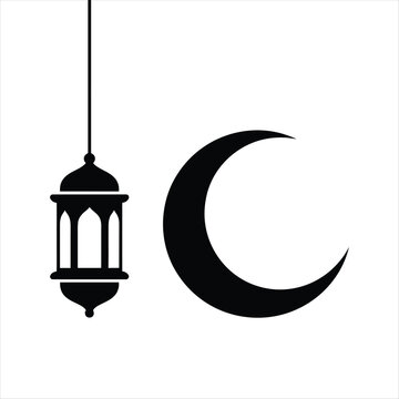 Moon and arabic lamp for ramdhan