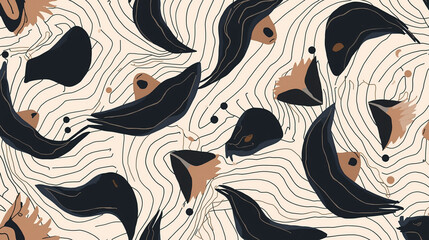 Abstract Organic Wavy Pattern Background in Neutral Earth Tones