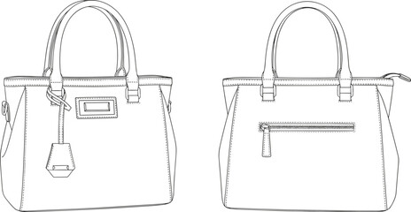 Black and white of two women's handbags purse women's accessories fashion