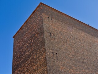 Brick building corner with no windows