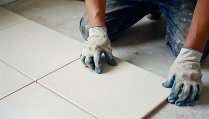 Worker installing floor underlayment in a home renovation project indoors, created with generative ai