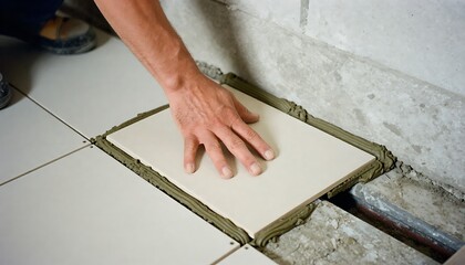 Worker installing floor underlayment in a home renovation project indoors, created with generative ai