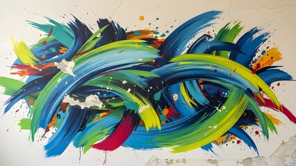 Vibrant abstract art with swirling brush strokes