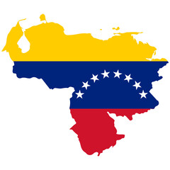Obraz premium Venezuela map with flag PNG