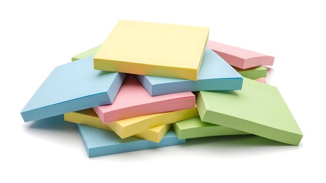 A vibrant assortment of colorful sticky notes. The notes are scattered, creating a visually appealing arrangement