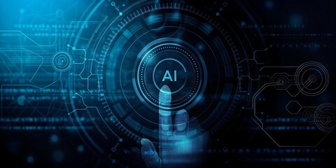 business hand using digital artificial intelligence interface new modern computer. Digital stock interface new modern computer used by business hand.