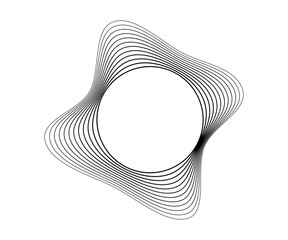 Round curved sound waves with dynamic wavy stripes