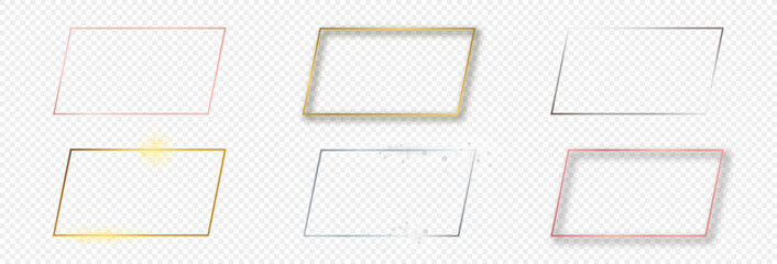 Set of six rectangular shape frames