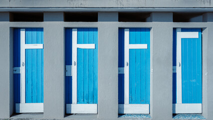 blue door of a building
