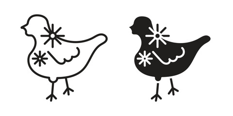 Avian Influenza icons for design. Easily editable stroke. Modern flat design.