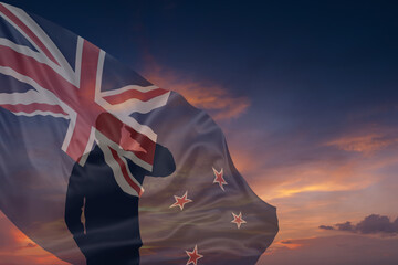 Military mans and National flag of New Zeland