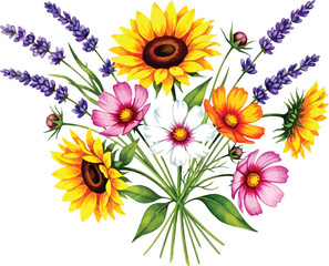 Fototapeta premium Vibrant Bouquet of Summer Blooms