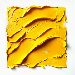 square-shaped yellow brush strokes isolated on white background