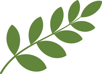 Green leafy branch illustration on light background simple botanical foliage design element decorative plant sprig for natural organic product promotion environmental conservation graphic nature prese