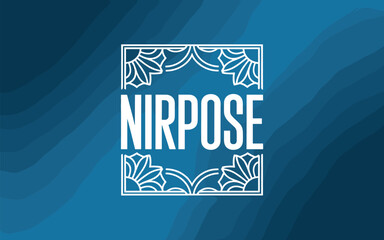 Stylish brand logo design element template featuring decorative floral frame and custom text on vibrant blue background creative branding solution for modern business identity and marketing materials